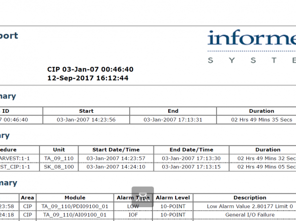 Electronic Batch Reporting