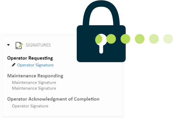 Data Integrity: A screenshot of InfoLog Electronic Logbooks signatures capability